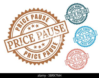 A Price Lockdown Badge Set, Grunge Rubber Freeze Cost Stamp Pack Stock Vector