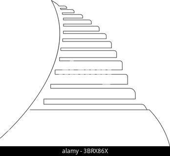 Single line Business Success Steps Outline Design Concept, Vector Illustration Stock Vector
