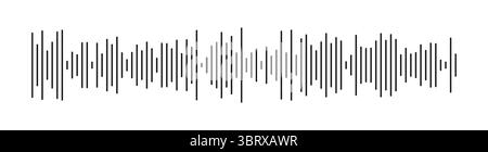 Voice message template. Equalizer symbol. Audio chat speech sound wave icon. Minimalist element for mobile messenger, podcast online radio interface Stock Vector