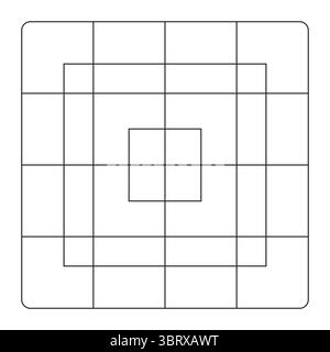 App icon size template. Blank, grid for web, mobile system app. Guide, sizing for application logotype design. Icon grid model.  Stock Vector
