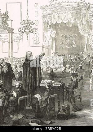 The trial of Caroline of Brunswick,Queen consort to King George IV, in the House of Lords, 1820 Stock Photo