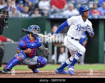 June 20, 2018 - Kansas City, MO, USA - Kansas City Royals' Rosell Herrera during a game against the Texas Rangers on Wednesday, June 20, 2018, at Kauffman Stadium in Kansas City, Mo. (Credit Image: © John Sleezer/TNS via ZUMA Wire) Stock Photo