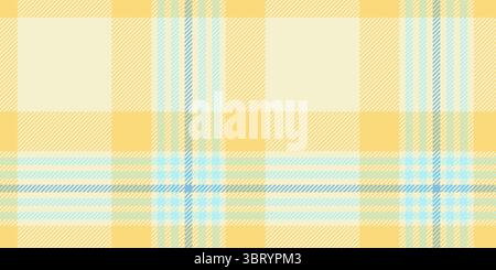 A seamless tartan plaid pattern featuring a cheerful blend of yellow and light blue tones. Ideal for textile design, fashion, home decor, and creative Stock Vector