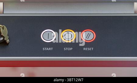 Start Stop Reset Buttons Machine Control Panel Power Stock Photo