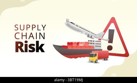 supply chain risk concept. supply chain managemnt isometric 3d style vector illustration Stock Vector