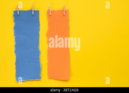 colorful torn paper isolated on background, blank Wish list template design download Stock Photo