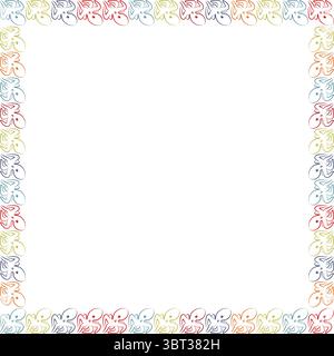 Octopus frame. Cute cartoon sea life 2d illustration with empty space for your text. Baby shower design Stock Vector