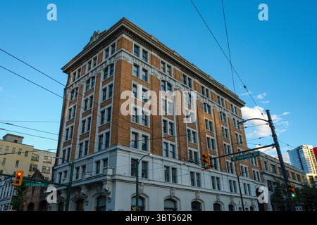 The historic Daily Province commercial building at the corner of Cambie & West Hastings Streets in Vancouver, BC. Stock Photo