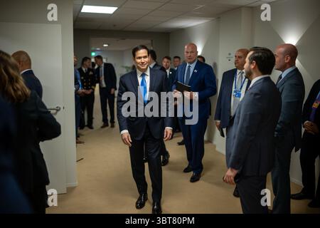 Secretary of State Marco Rubio walks backstage at the 2025 NATO Summit at the World Forum, Wednesday, June 25, 2025, in The Hague, Netherlands. (Official White House Photo by Daniel Torok) Stock Photo
