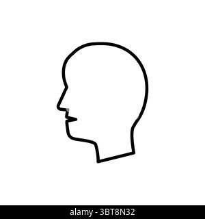 Head profile icon. Side view outline. Human silhouette Vector. Cognitive thinking symbol. Stock Vector
