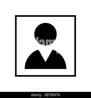 Avatar icon frame. User profile placeholder. Generic portrait Vector. Identification display square. Stock Vector