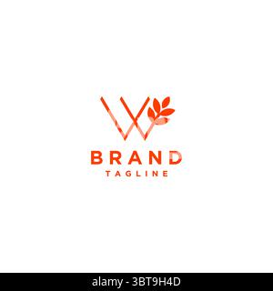 Simple Wheat W Letter Initials Logo Design. Wheat Stalks Form Initial Letter W Logo Design. Stock Vector