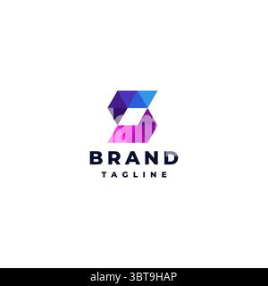 Simple Letter S Mosaic Triangle Logo Design. Colorful Mosaic Triangle Initial Letter S Logo Design. Stock Vector