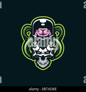 Skull mascot logo design vector with modern illustration concept style for badge, emblem and t shirt printing. Skull head illustration. Stock Vector