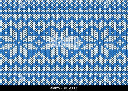 Knitting Christmas vector background snowflakes Stock Photo