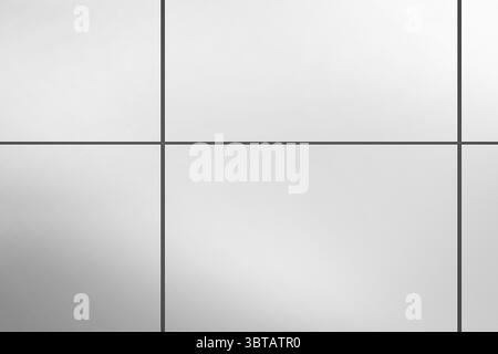Six light grey panels are forming flat design interior wall with subtle gradients and dark frames Stock Photo