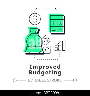 Improved budgeting modern linear concept icon Stock Vector