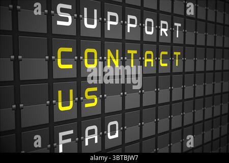 Contact us buzzwords on black mechanical board Stock Photo