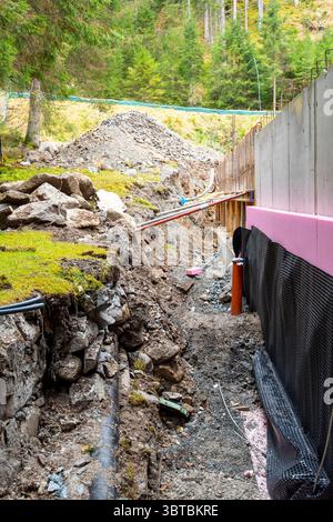 Foundation Trench for House Construction Stock Photo