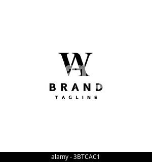 Minimalist Initial Letter A and W Logo Design. Elegant Initial Letter A In The Middle Of Letter W Logo Design. Stock Vector