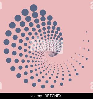 Halftone dotted pattern. Optical illusion background. Geometric art. Design element for frame, logo, tattoo, web pages, prints, posters, templates Stock Vector