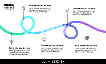 Infographic template with icons and 5 options or steps. Abstract line. Can be used for workflow layout, diagram, banner, webdesign. Vector illustratio Stock Vector