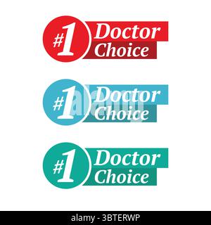 Number 1 Doctor Choice Vector Set Stock Vector