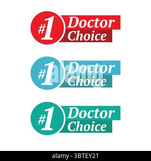 Number 1 Doctor Choice Vector Set Stock Vector
