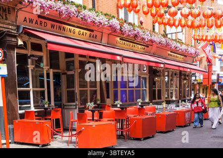 Ku Bar in Lisle Street, Soho, London. Stock Photo