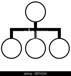 Abstract vector illustration of a hierarchical structure represented by interconnected circles, symbolizing a network or organizational chart. Stock Vector