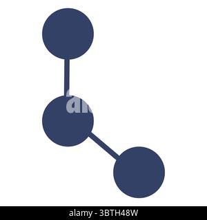 Abstract vector illustration of a minimalist connection design featuring three interconnected circles in a muted blue hue, symbolizing network, commun Stock Vector