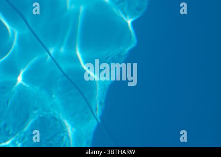 A close-up photo of water ripples in a swimming pool Stock Photo