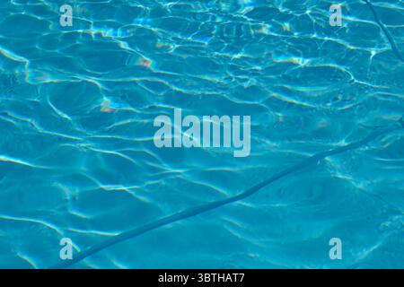 A close-up view of rippling water in a blue pool Stock Photo