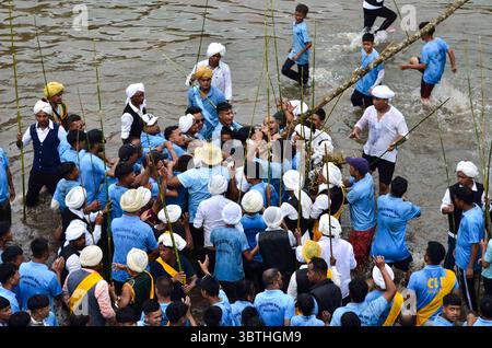 Golaghat, Assam, India. 14th July, 2025. JOWAI, INDIA - JULY 14: People ...