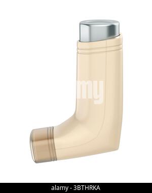Asthma inhaler isolated on white background Stock Photo - Alamy
