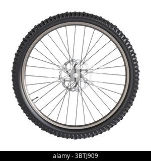 mtb Bicycle wheel 3d on transparent background Stock Photo