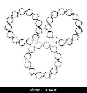 Interlocking ring pattern. Circular chain Vector. Geometric abstract design. Connected circle element Stock Vector
