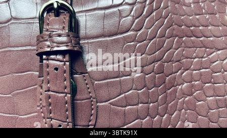 close up texture of leather fashion bag Stock Photo