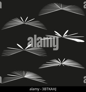 Abstract burst patterns. Organic Vector designs. Splash shape illustration. Black graphic collection. Stock Vector