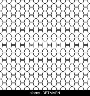 Abstract chain pattern. Interconnected oval links. Geometric modern Vector. Seamless texture design Stock Vector