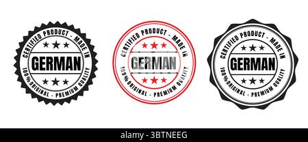 German Certified Product Badge - 100% Original, Premium Quality Stock Vector
