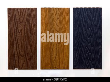 Wood texture material samples used in construction industry Stock Photo