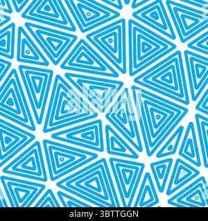 Minimal geometric background. Big triangles size. Multiple repeated inner triangles. Solid Color style. Repeatable pattern. Modern vector tiles. Stock Vector