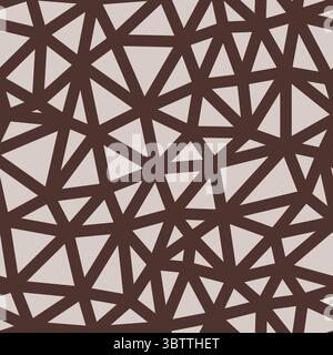 Abstract template background. Brown color. Compact triangles size. Heavy lines weight. Repeatable pattern. Seamless tileable vector illustration. Stock Vector