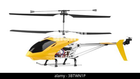 Model radio-controlled helicopter isolated on a white background Stock Photo