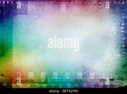 Colorful film negative frames background Stock Photo