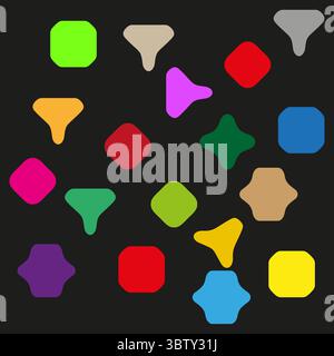 Geometric shape collection. Abstract colorful figures. Random form pattern. Vector mosaic element. Stock Vector
