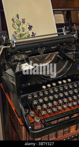 Ancient typewriter, manual old typewriter in Brown and Black. High quality photo Stock Photo
