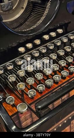 Ancient typewriter, manual old typewriter in Brown and Black. High quality photo Stock Photo