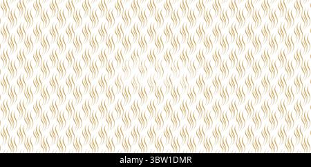 a white and gold pattern with wavy lines woven fabric texture isolated backgrounds for knitted textile material, fabric, covering book, wrapping paper Stock Vector